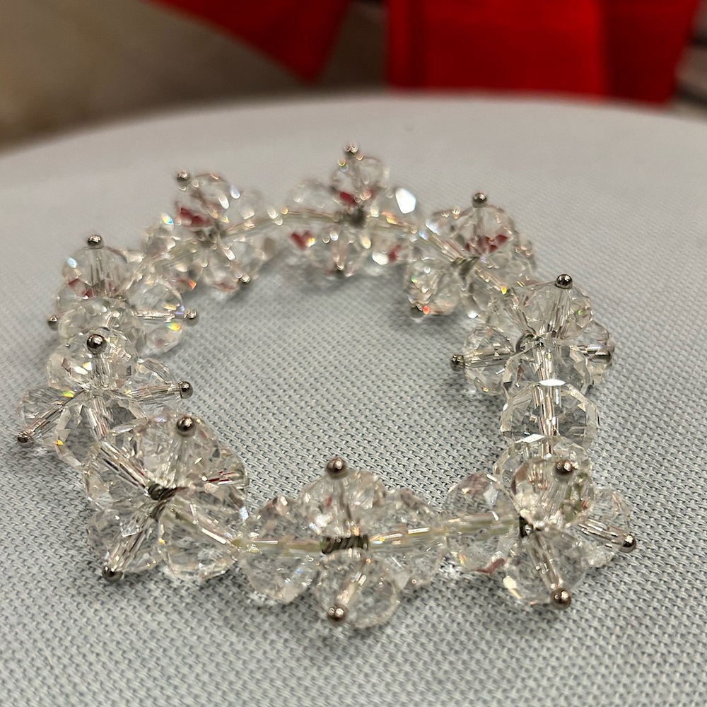 Handmade Beaded Clear CZ Crystal Bracelet